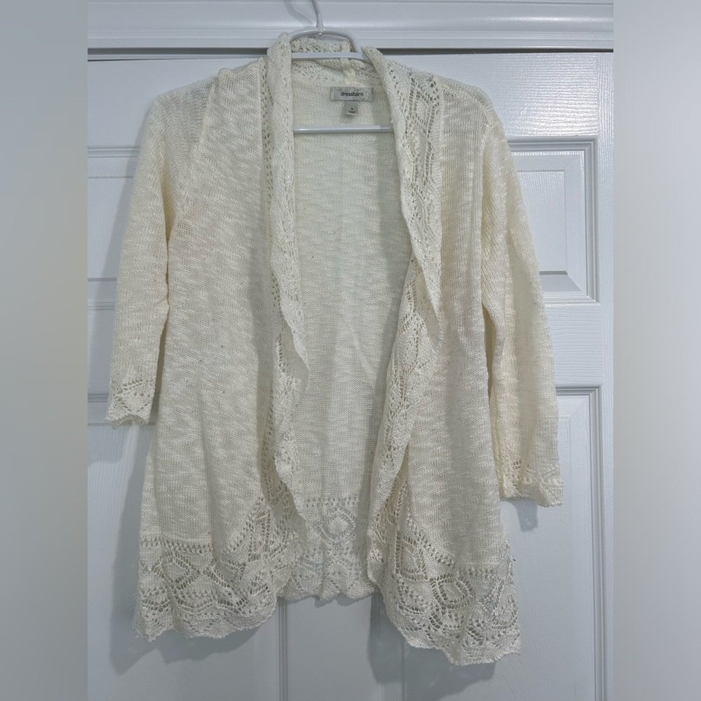 Elegant Cream Sweater with Lace Detailing